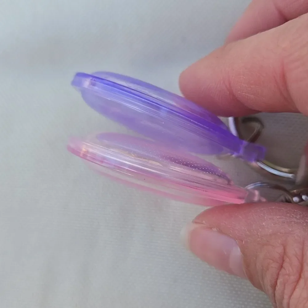 Purple Pink Keychain Set Air Tag Cover Protection Hook Set Sent Unisex Case